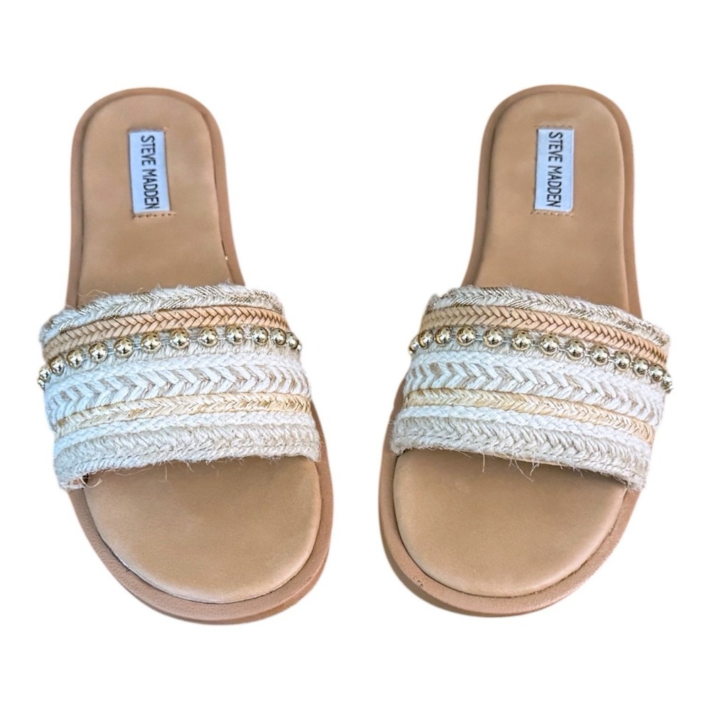 Steve Madden Sienna Slip On Sandal Slide  Tan Women's Size 9.5